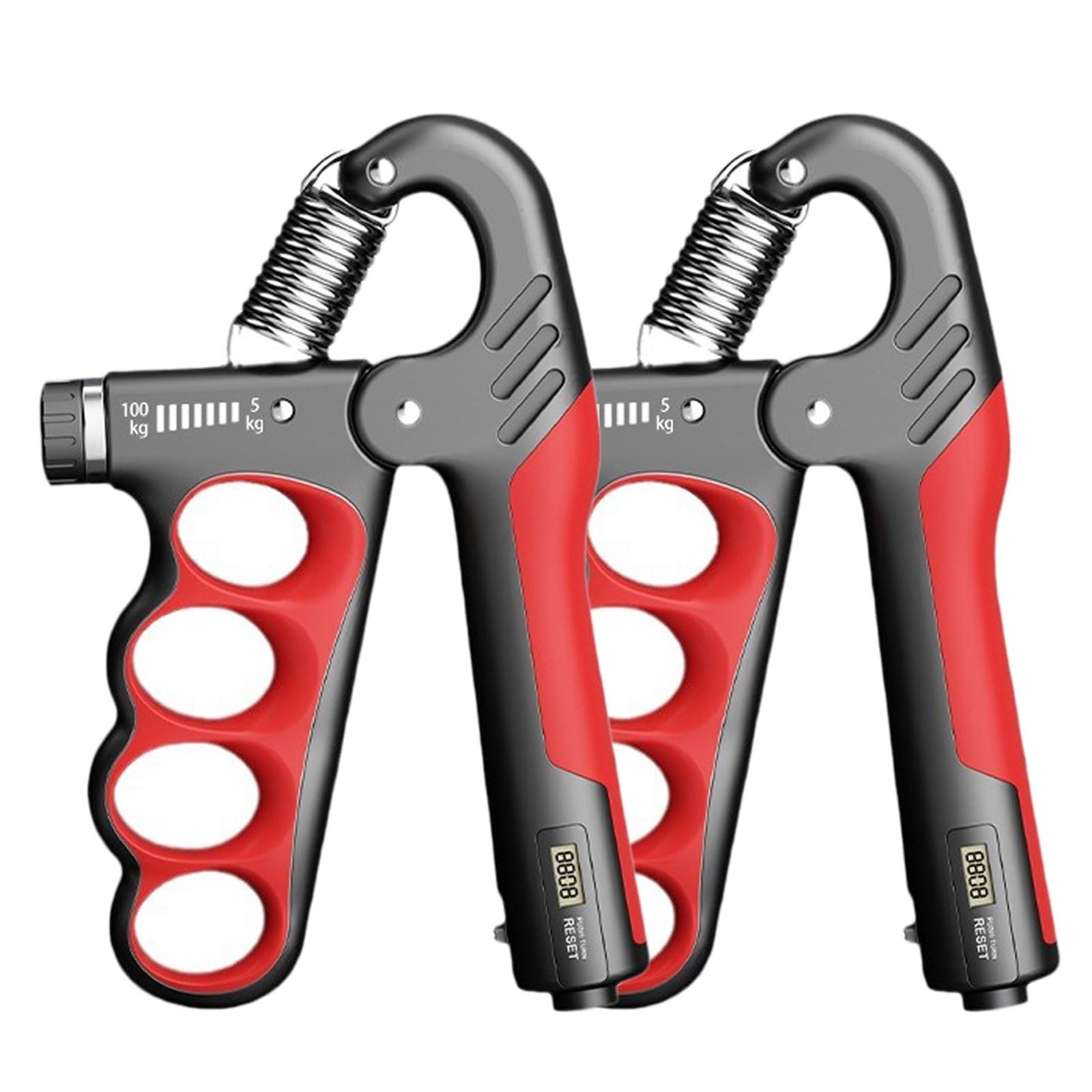 Hautrely 2PACK Grip Strength Trainer, 5-100KG (11-220 LB) Adjustable Red 