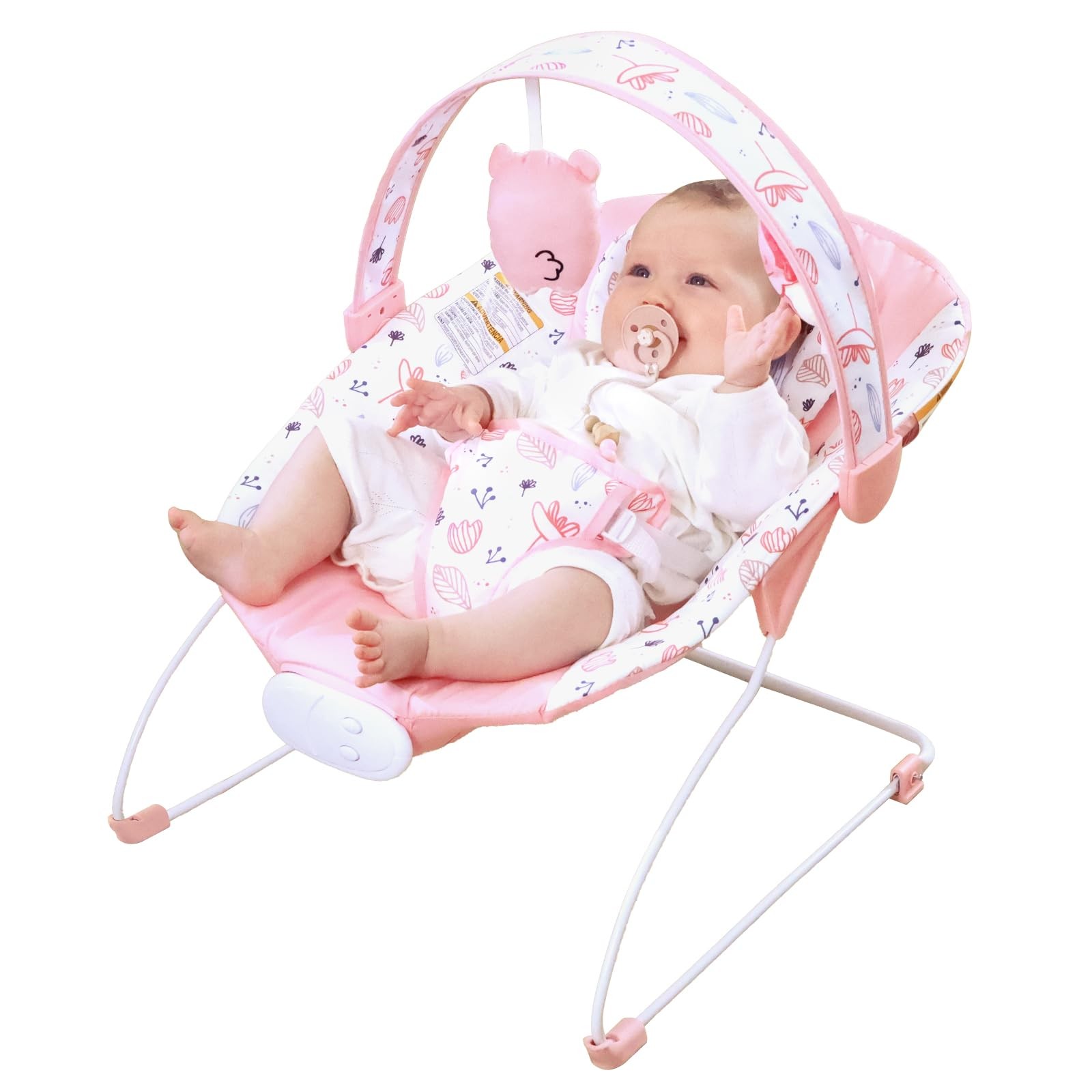 Portable Baby Bouncer Seat with 8 Melodies, 3 Vibration Levels & Adjustable V...