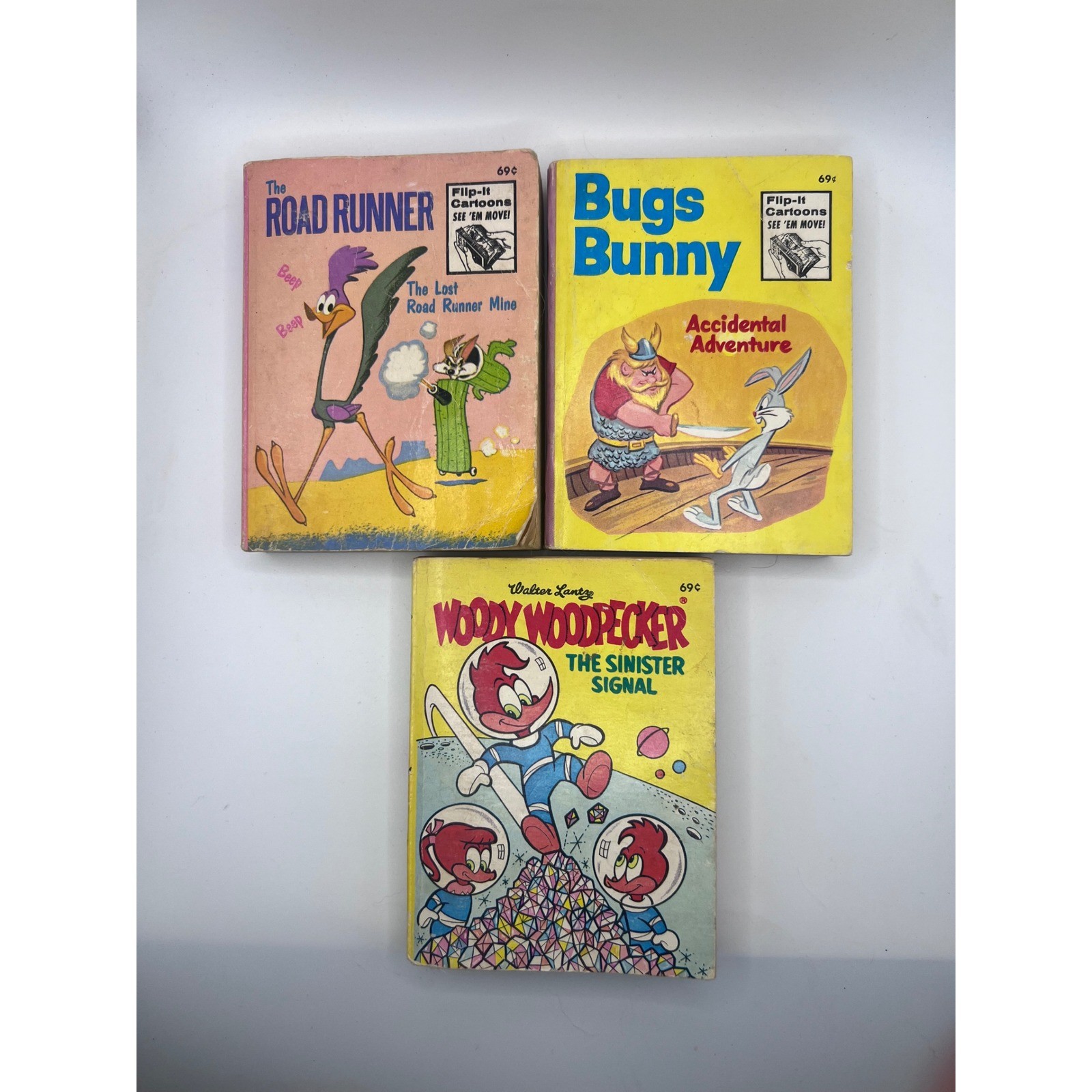 Lot Of Big Little Books Flip It Cartoons Road Runner Bugs Bunny Woody Woodpecker