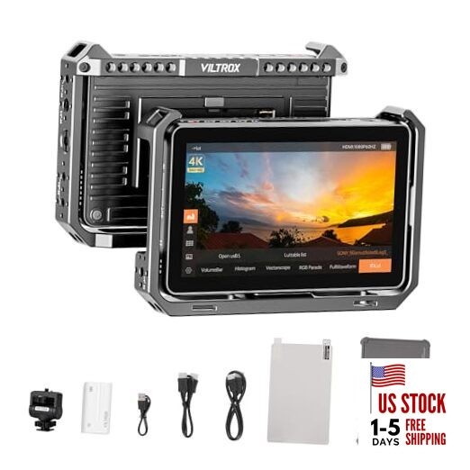  DC-X2 6'' Touchscreen Camera Monitor DC-X2 with Sunshade Hood and Rig Cage