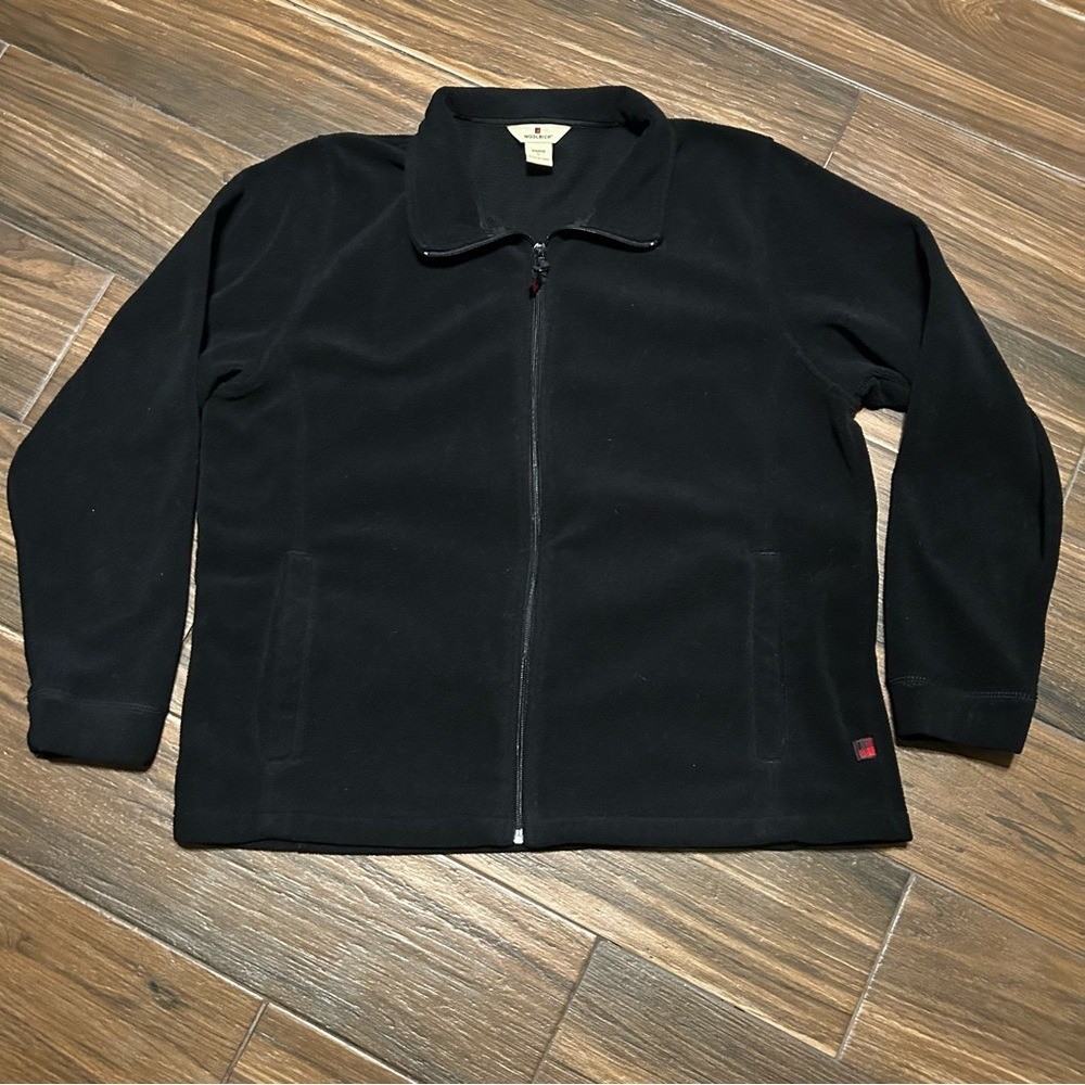Woolrich Women's Full Zip Fleece Jacket Sweater Large Black