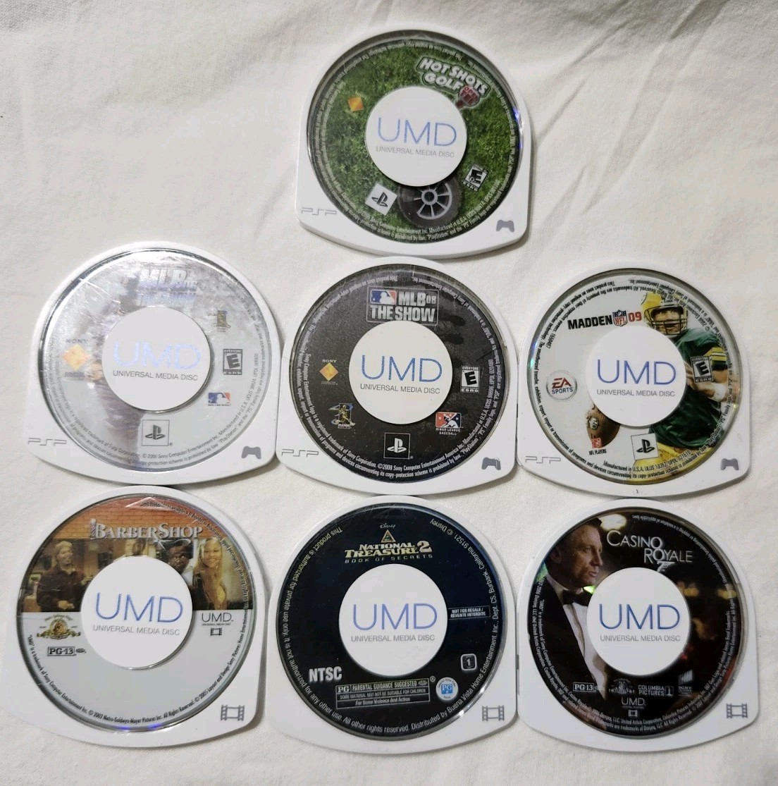 Sony PSP UMD Lot (4 Games & 3 Movies, No cases just disc/cartridges)