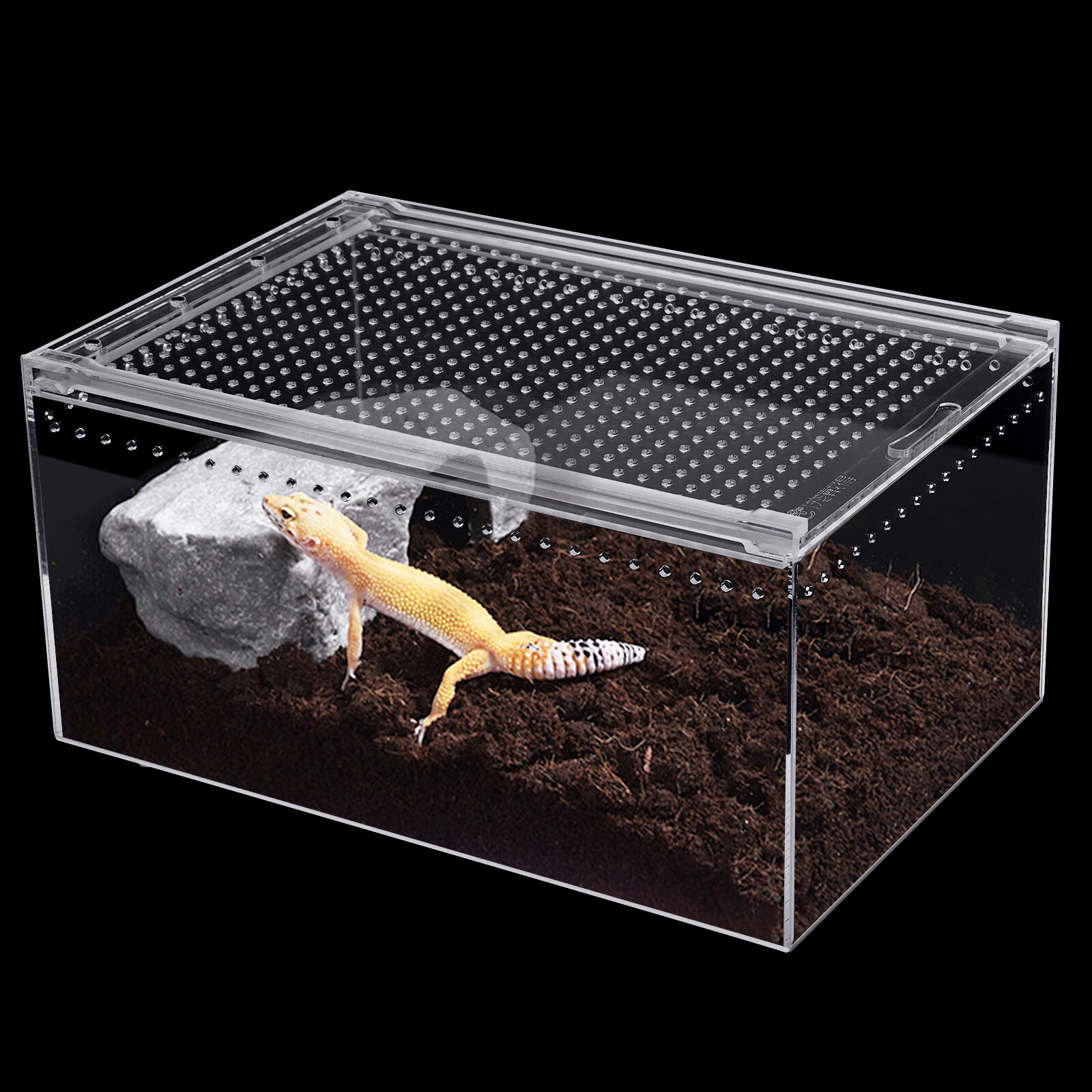 2.5 Gallon Magnetic Acrylic Large Enclosure Reptile Breeding Box Terrarium Cage