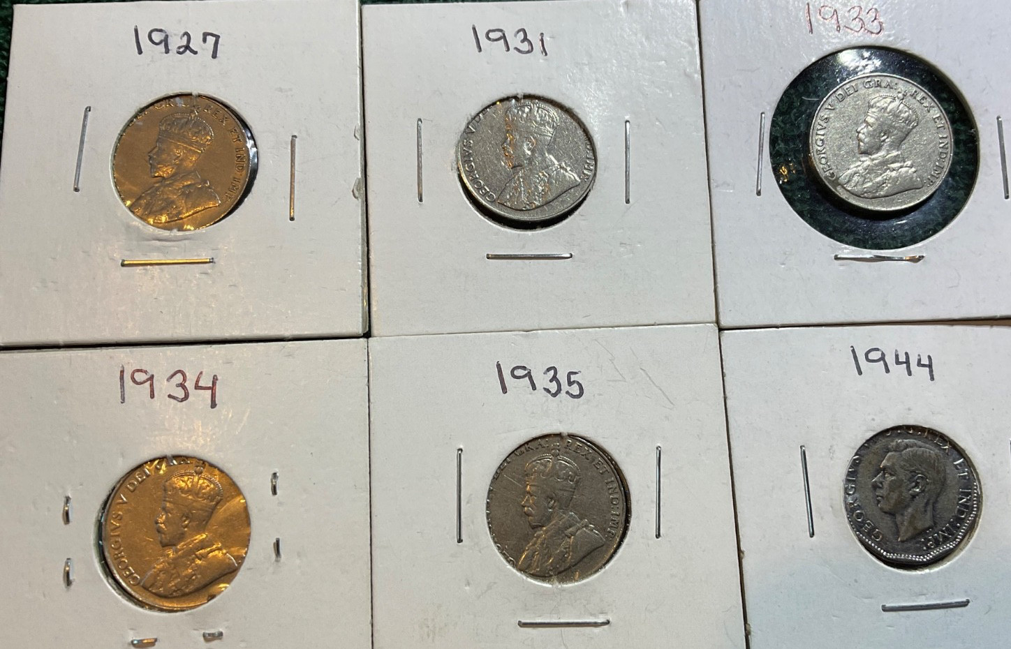 Canadian nickel lot 1927-1944