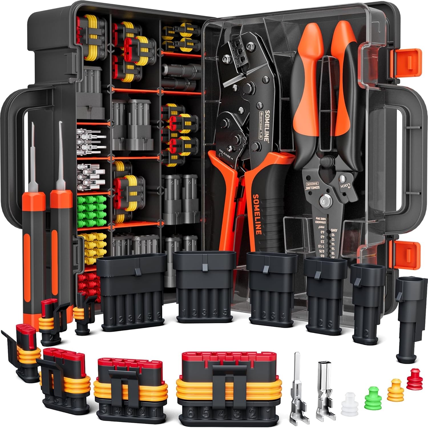 Crimping Tool Kit Waterproof Automotive Connectors 22-14 AWG