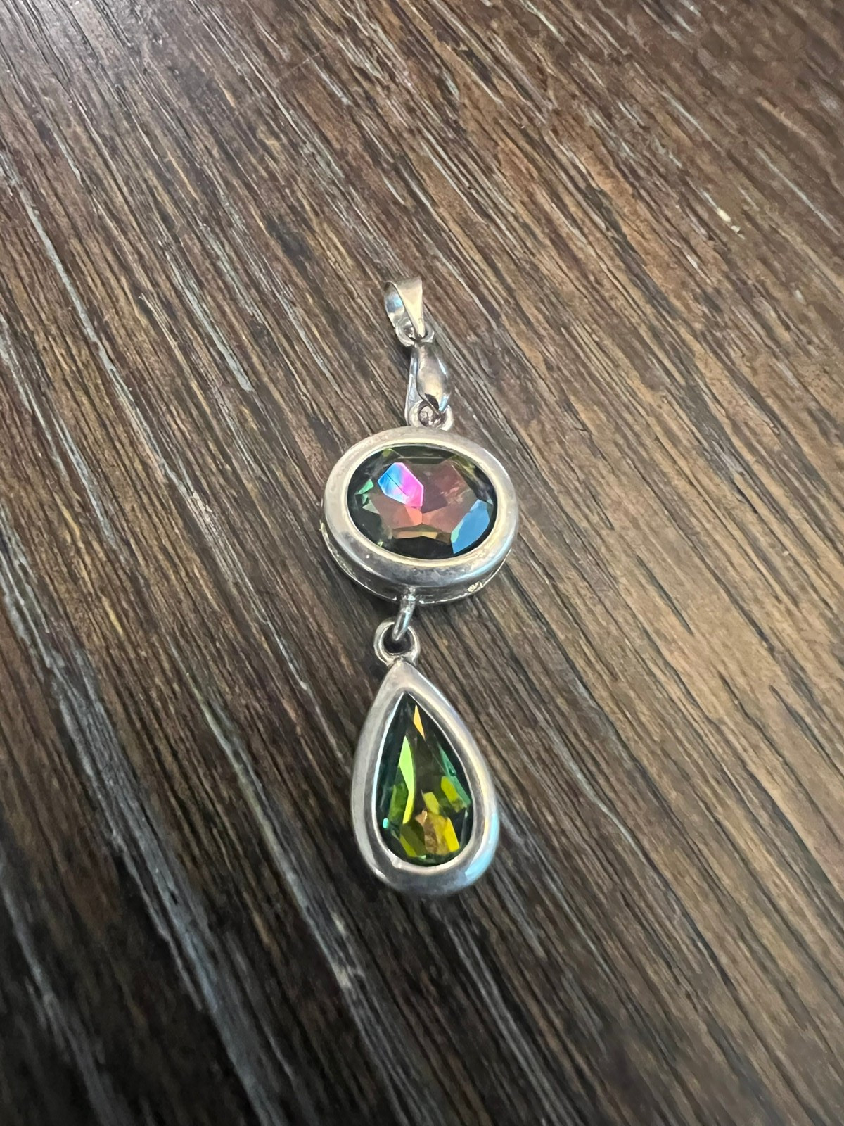 Mystic Topaz Silver Plated Pendant