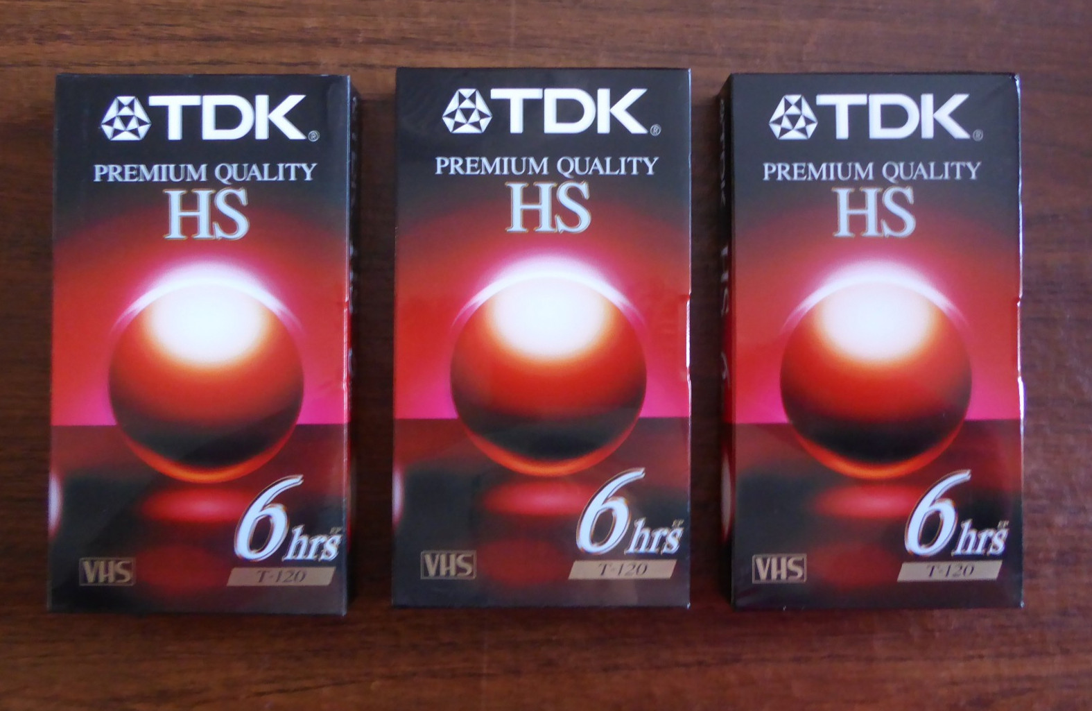 TDK HS T-120 6 Hours Premium Quality VHS Blank Tapes NEW Lot Of 3 Sealed