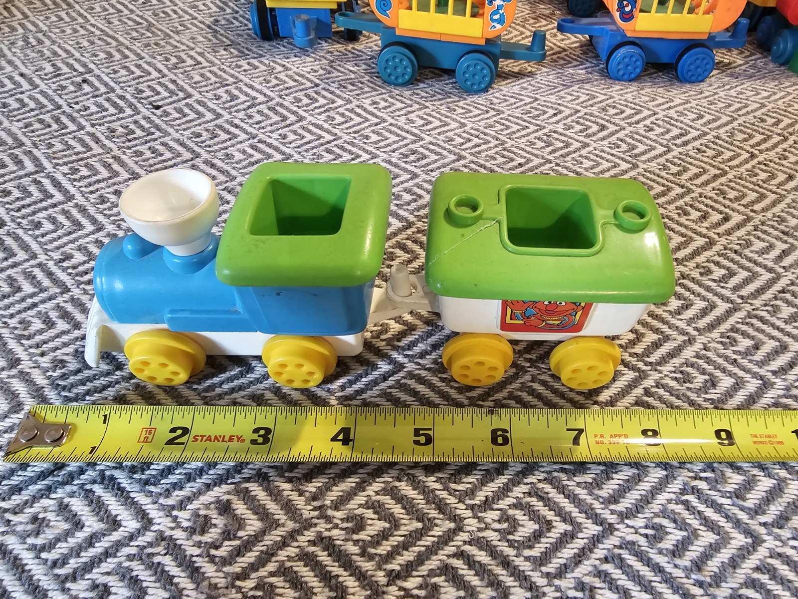 Vintage 1981 Playskool Muppets Sesame Street Railroad Train Toy- 2 Pieces
