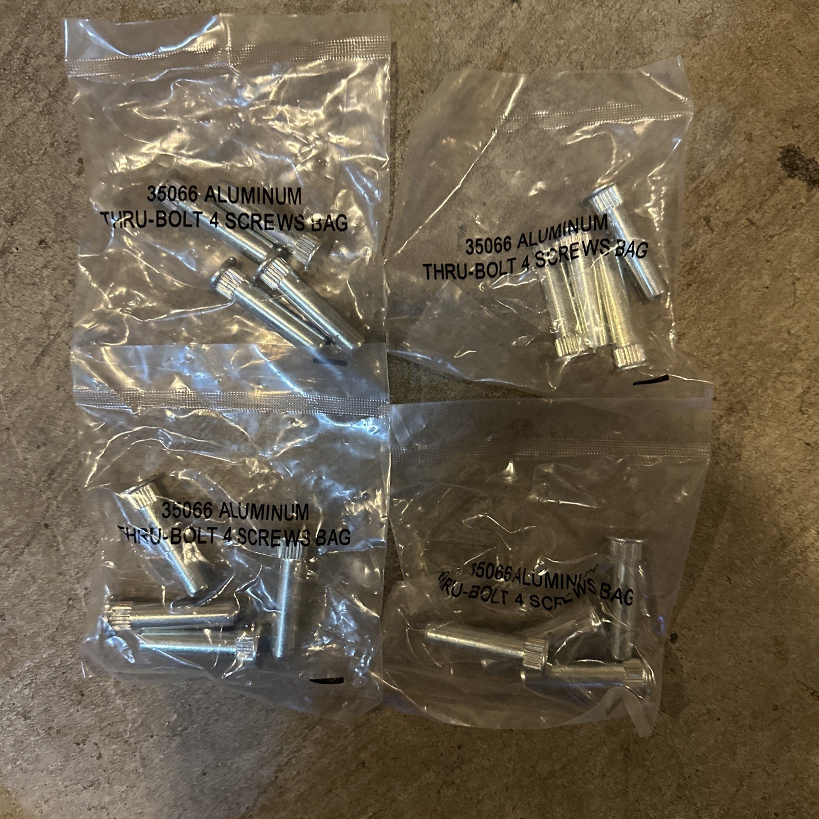 LOT 4 LCN ALUMINUM 35066 THRU-BOLT 4 SCREW BAG SET