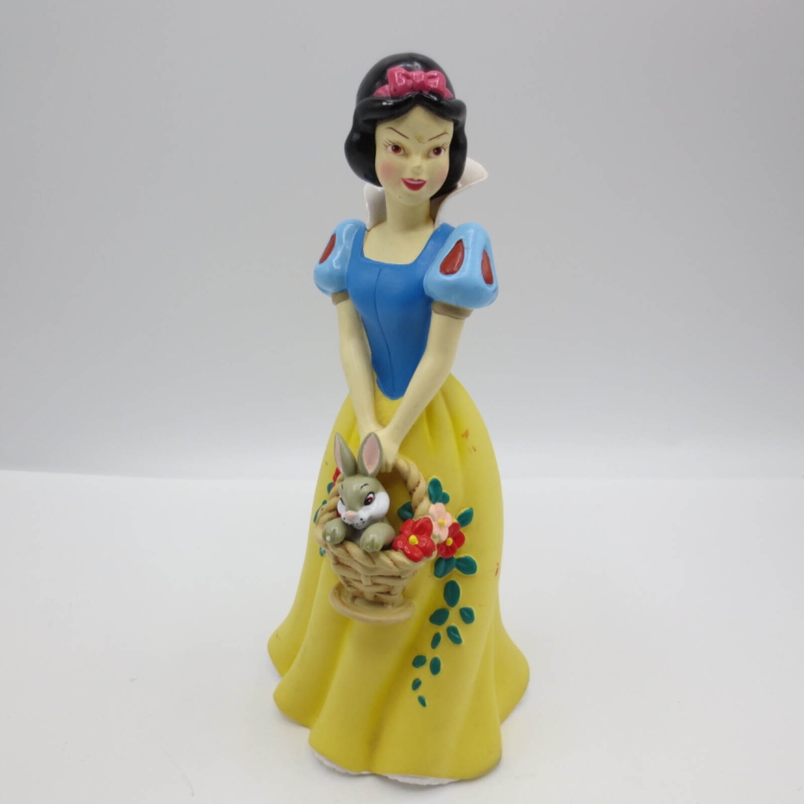 Disney Snow White Princess Sculpted Coin Bank with Thumper in Basket Enesco
