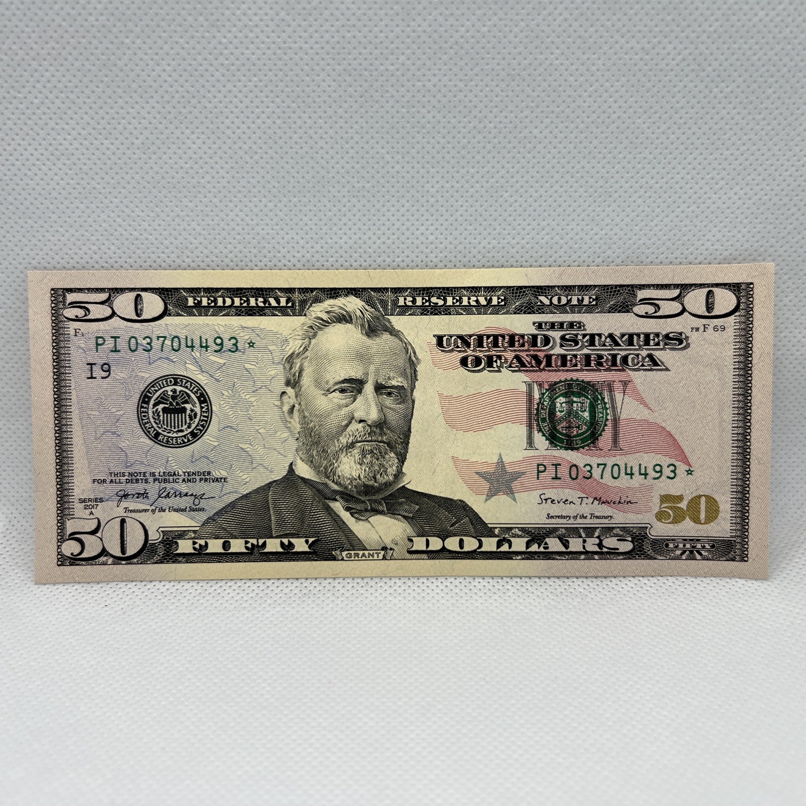 Series 2017A US Fifty Dollar Bill Star Note $50 Minneapolis PI 03704493* (UNC)