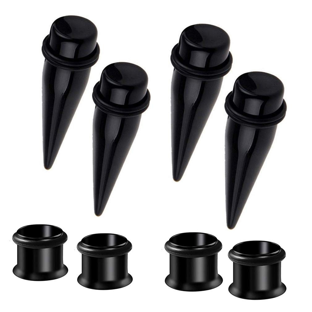4 Piece 316l Steel Tapers and Tunnels Ear Stretching Kit Gauges Gauging Plugs...