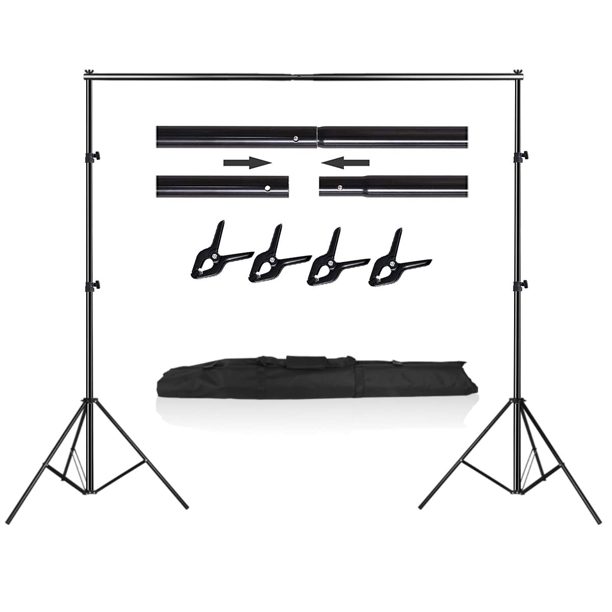 Photo Video Studio Photography Backdrop Stand, 8 x 8 ft Adjustable Photo Back...