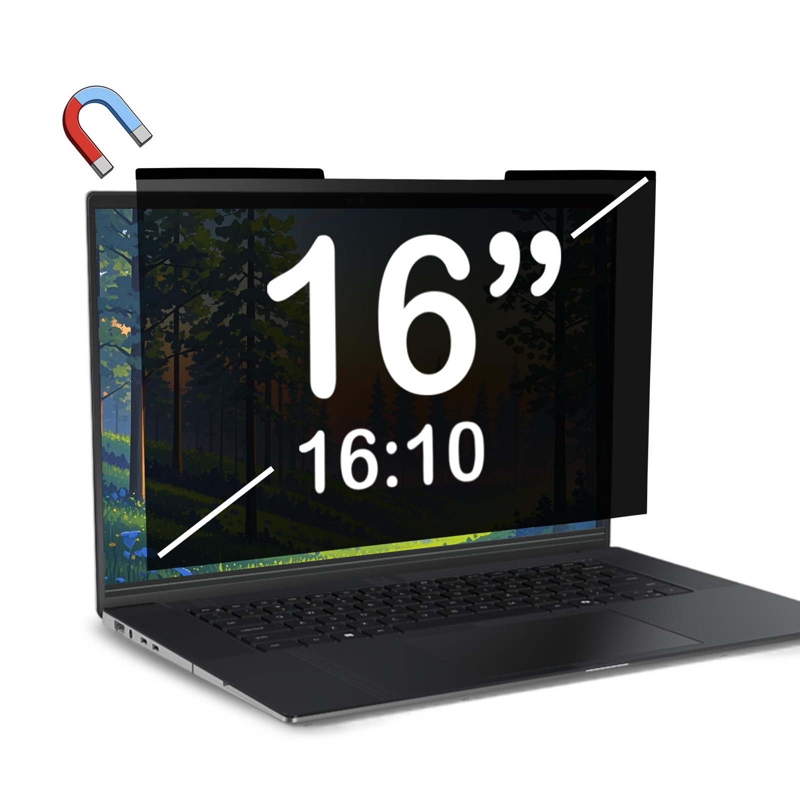 Magnetic Laptop Privacy Screen 16 inch for 16:10 Computer Monitor, 16"-16:10 