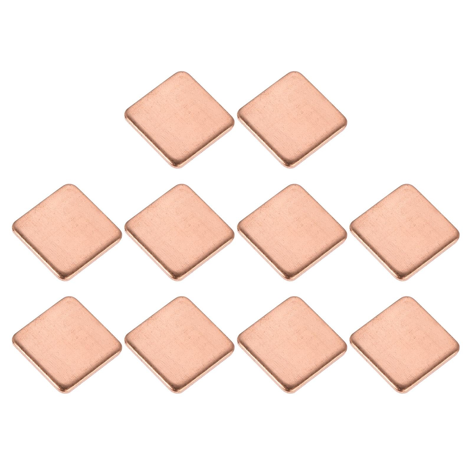 10Pcs 15x15x1.5mm Copper Pad Thermal Kit IC Chip Heatsink Cooler Shim for Laptop