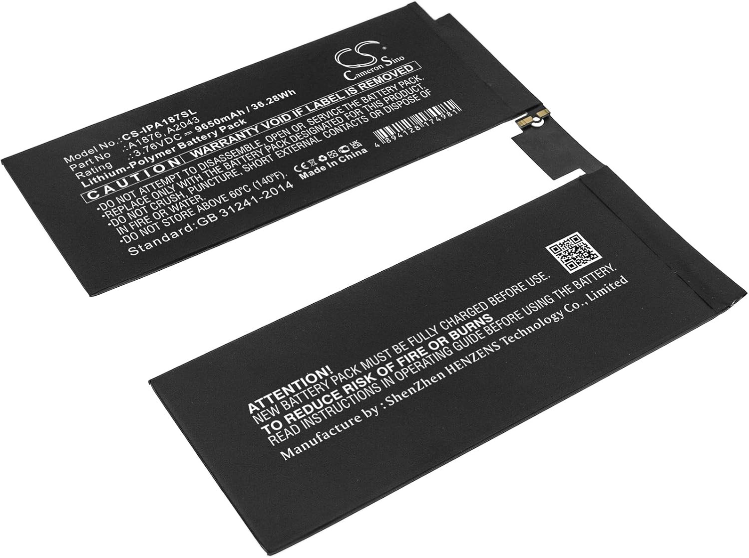 Battery for A1876, A1895, A1983, A2014, A2069, A2229, A2232, A2233, Ipad Pro 12.