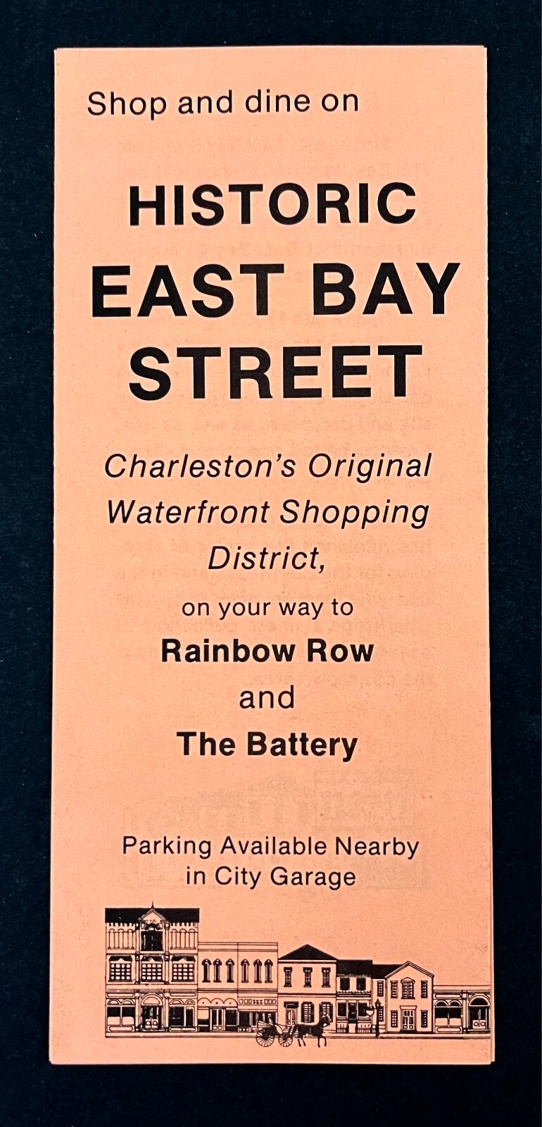 1980s Historic East Bay Street Rainbow Row Battery SC Vintage Travel Brochure