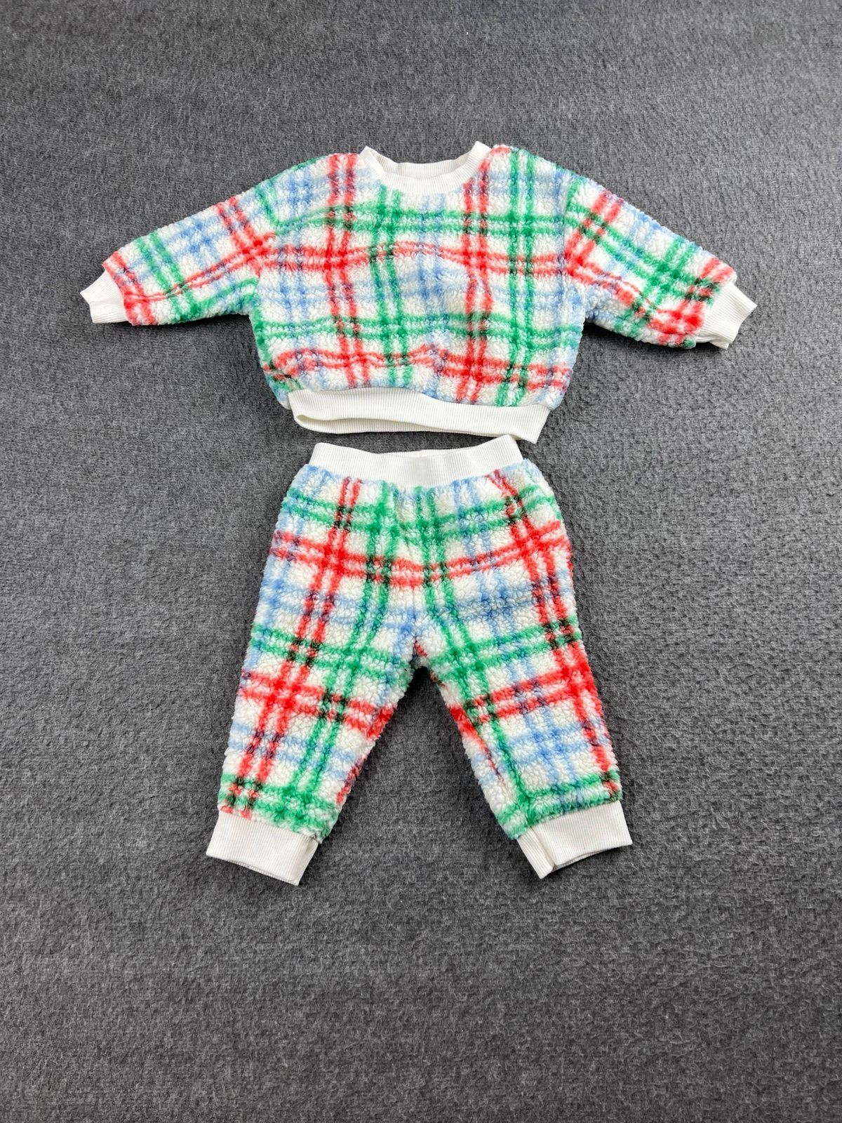 Baby Cat & Jack 2-Piece Fuzzy Plaid Set 6-9M