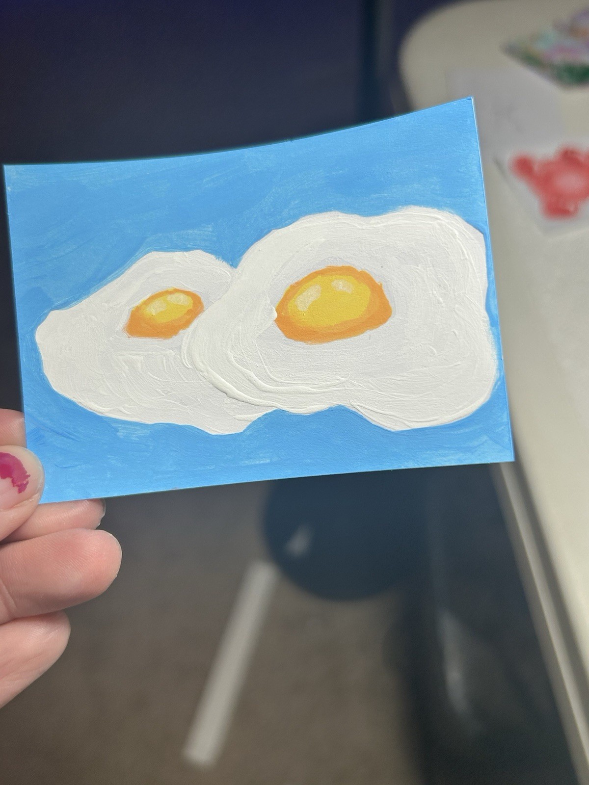 ACEO Original Art Eggs 2.5x3.5 Acrylic Markers