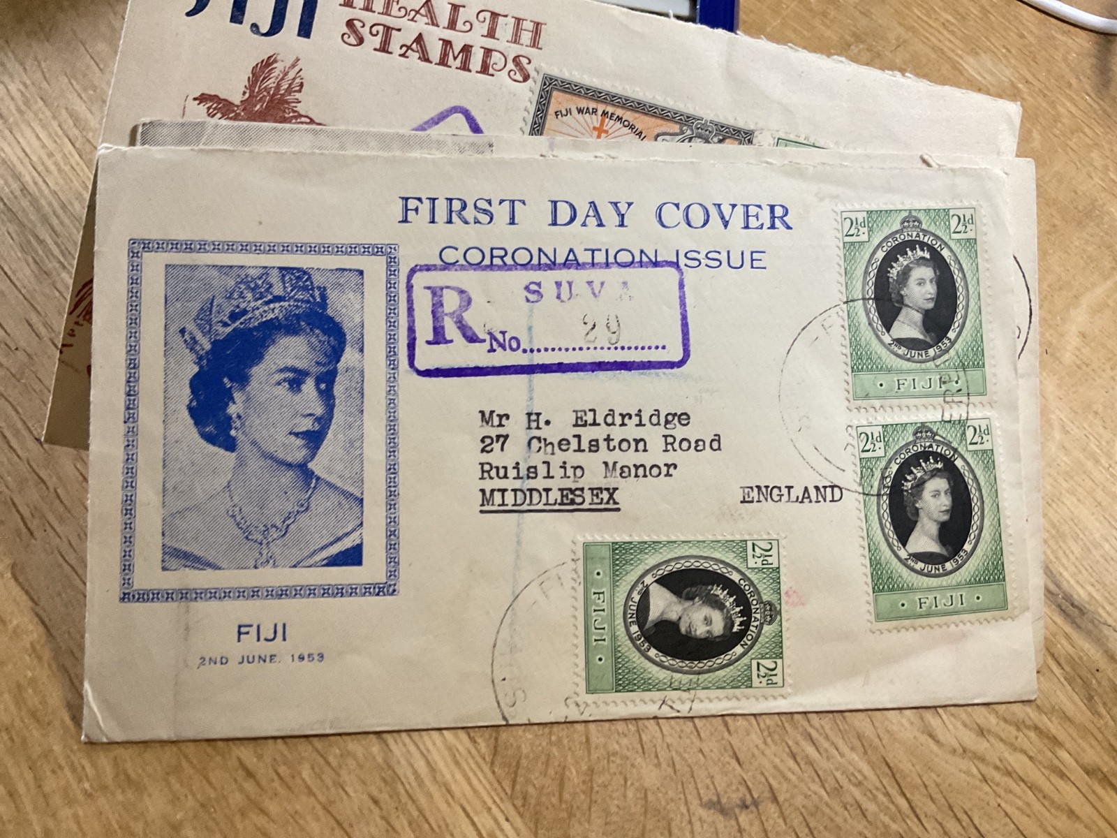 Fiji three stamp covers B3176