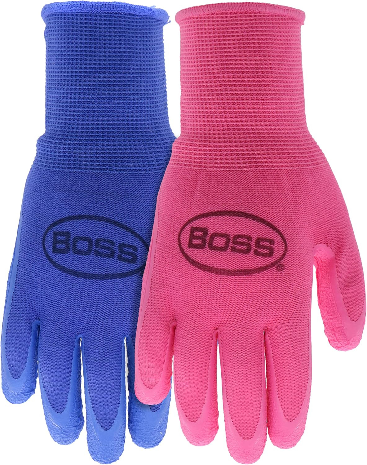 BOSS Women'S Tactile Grip Crinkle Latex Coated Work Gloves, 2-Pack, Abrasion Res