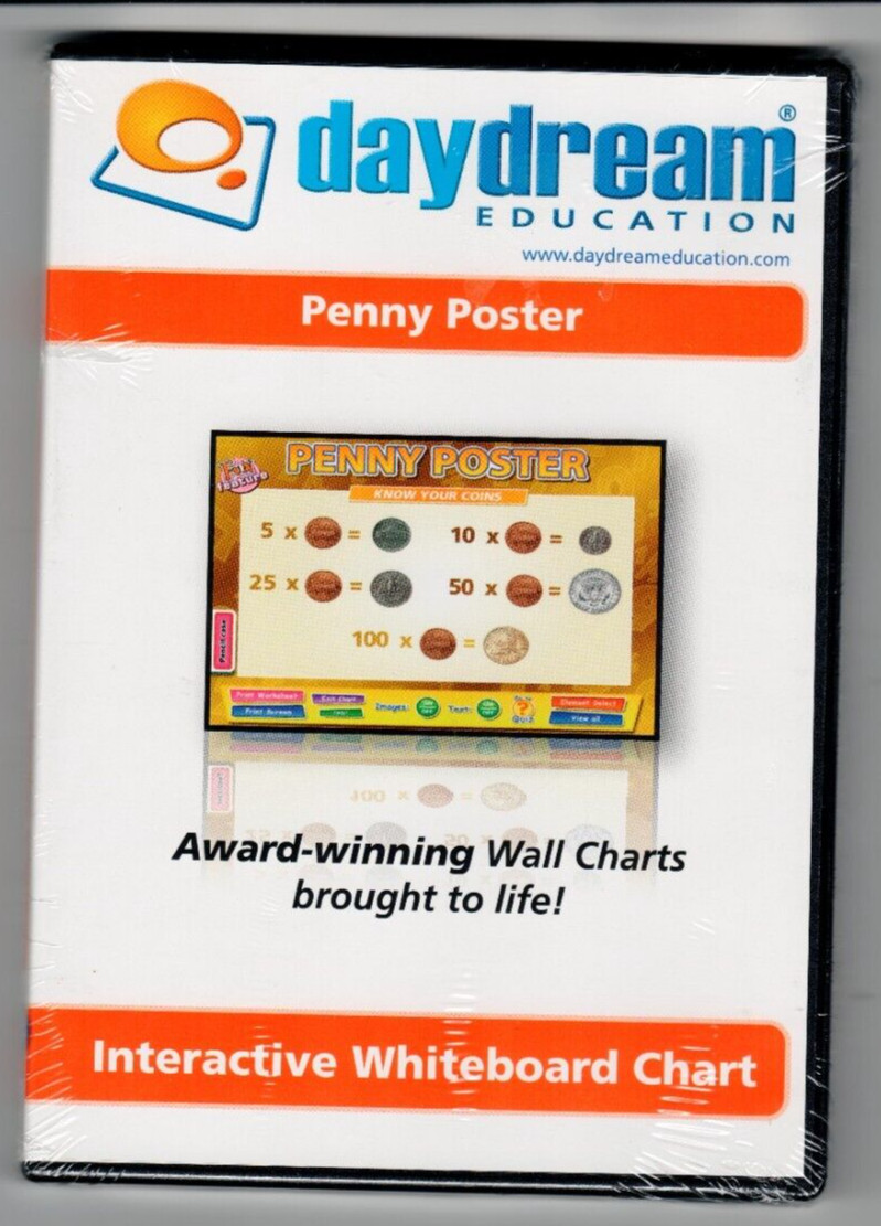 Daydream Education Penny Poster, Interactive Whiteboard Software New/Sealed