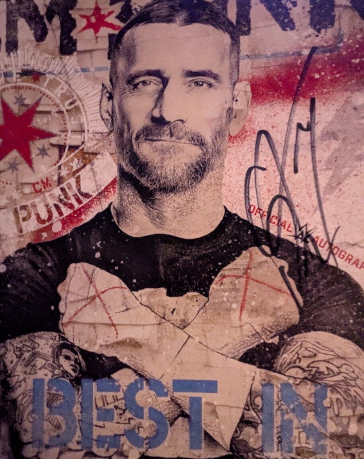 CM Punk Signed STUDIO SHOT RP Reprint 8X10 WWE Best In The World Photo 