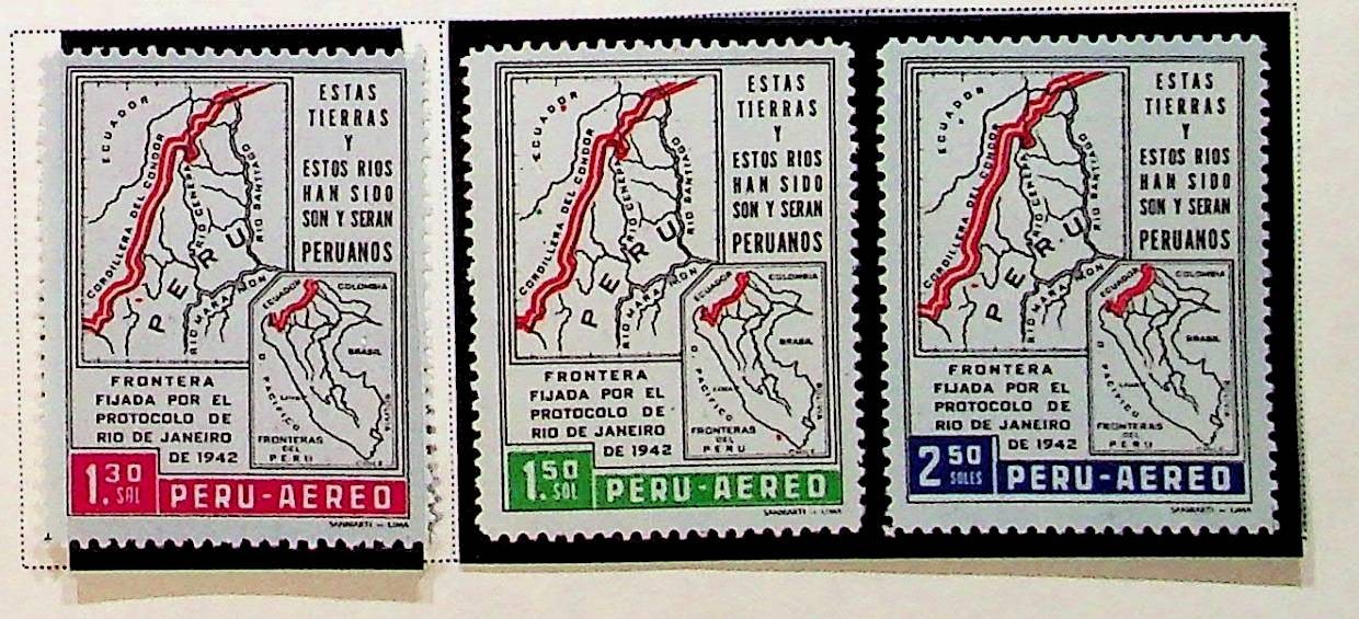 PERU Sc C175-7 NH ISSUE OF 1962 - MAPS - (RM26)