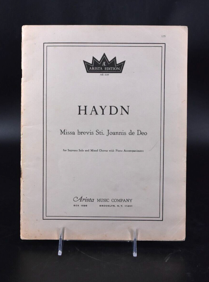 1971 Haydn Missa Brevis St Joannis De Deo Choral Vocal Music Book Arista
