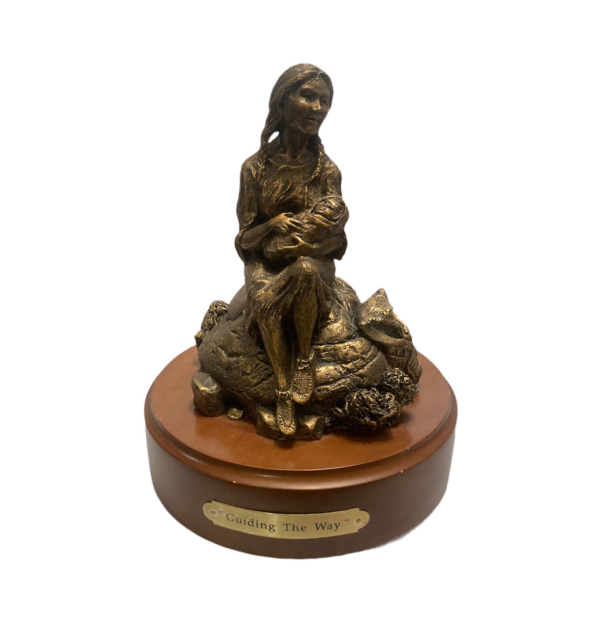 Native American Indian Guiding The Way Big Sky Carvers Sculpture Mother & Baby