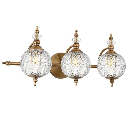 Brushed Bathroom Vanity Light Fixture Vintage Style - 3 Light G9 3 light Gold