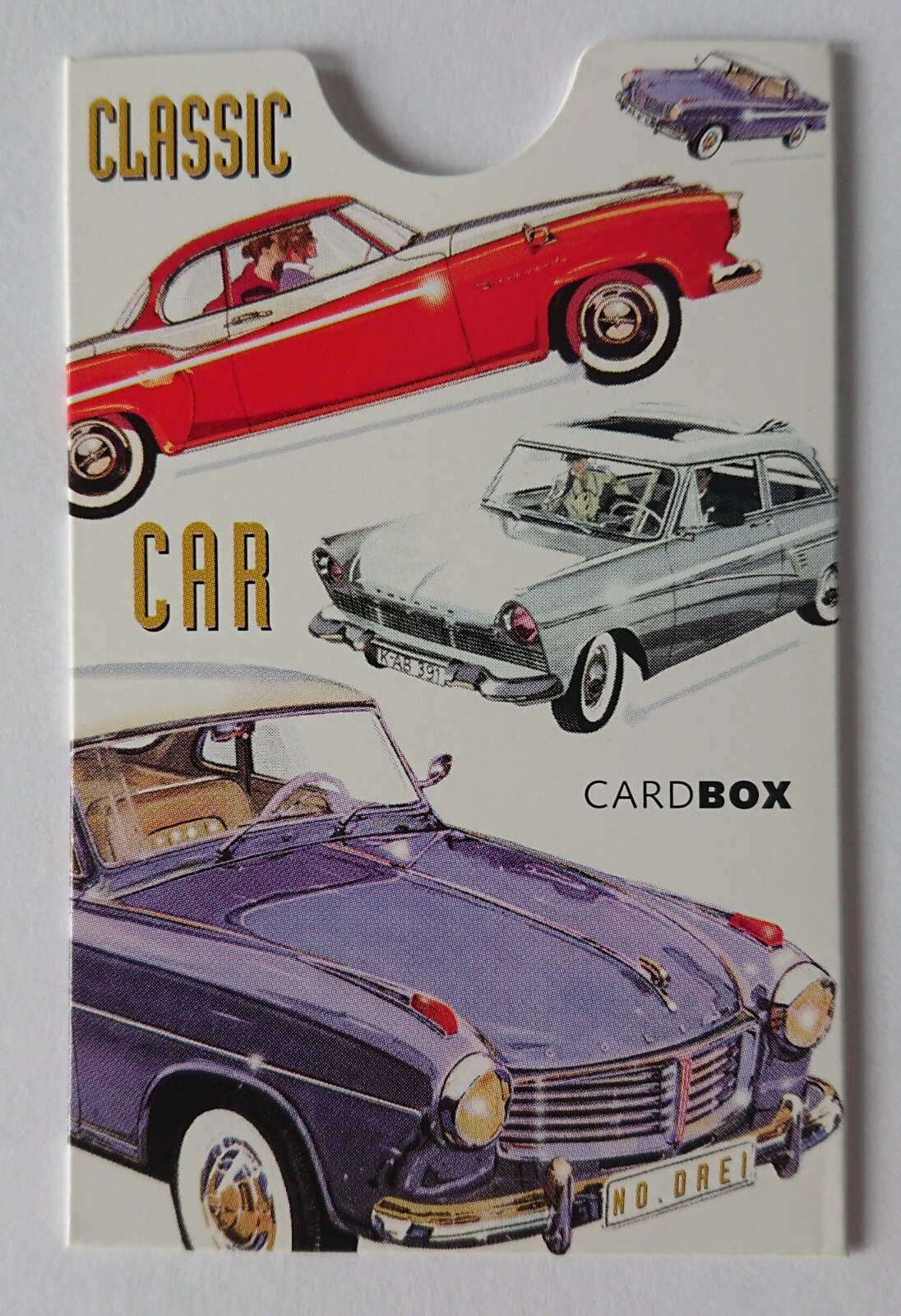 Titulaire Cardbox Carte de Téléphone, Carte Classic Voiture Boîte Oldtimer Autos