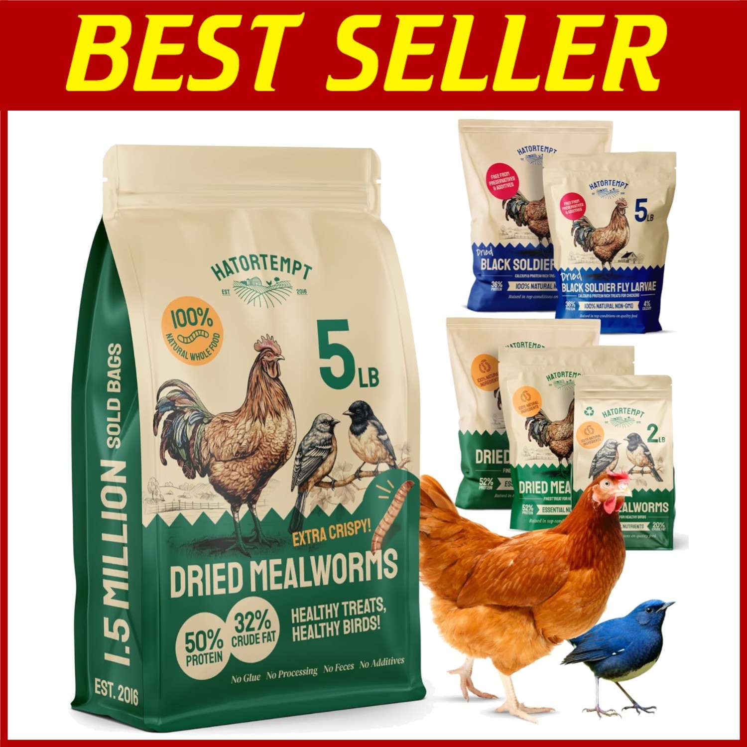 High-Protein Mealworms for Wild Bird & Poultry Feed