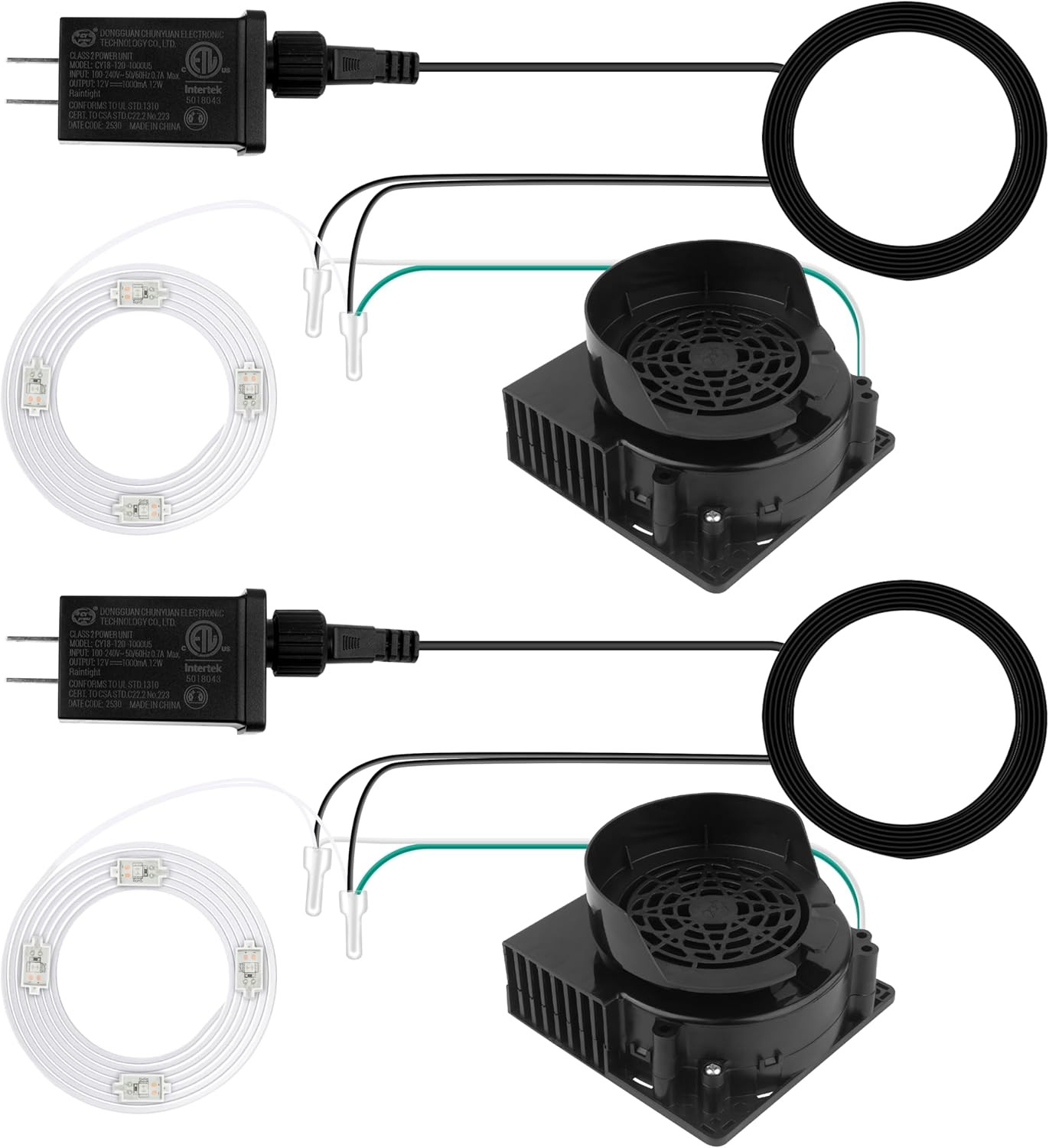 2Pack Inflatable Motor with 4 LED Lights, Inflatable Fan Replacement Blower with