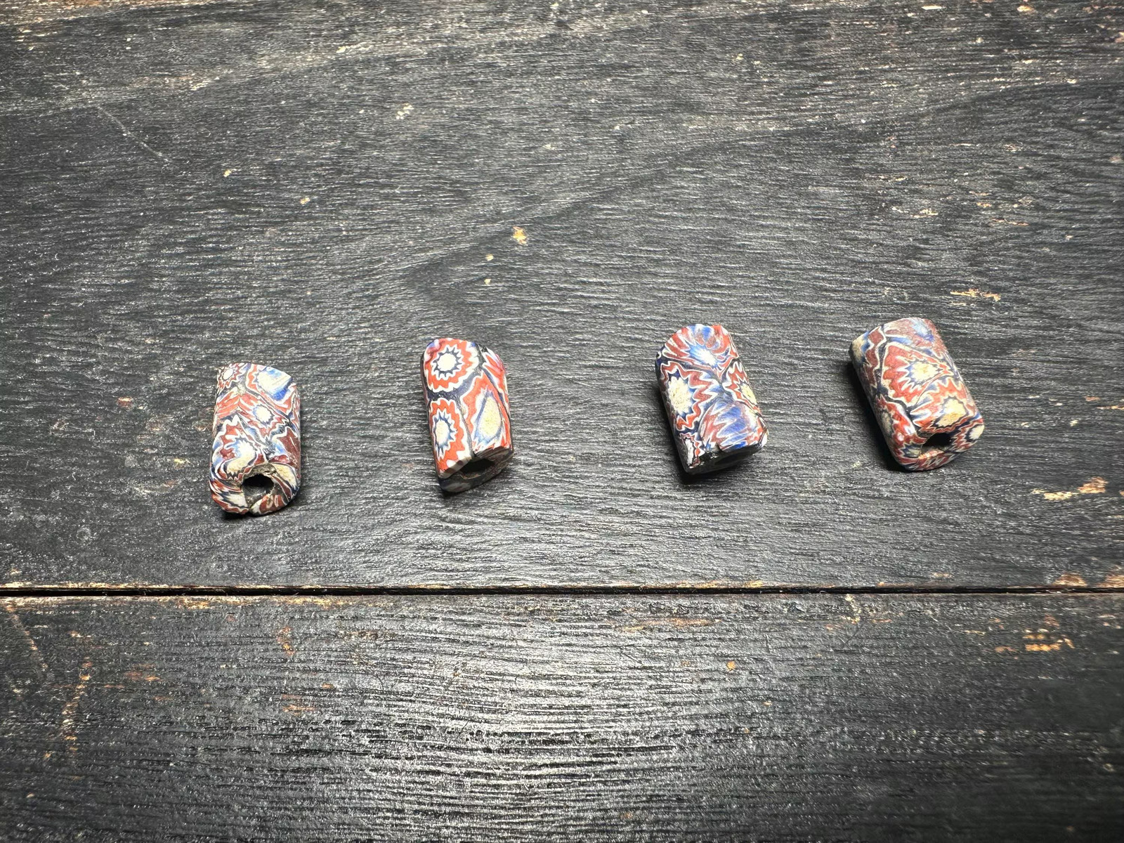 Antique Millefiori Trade Beads: Venetian Glass Cylinder Beads