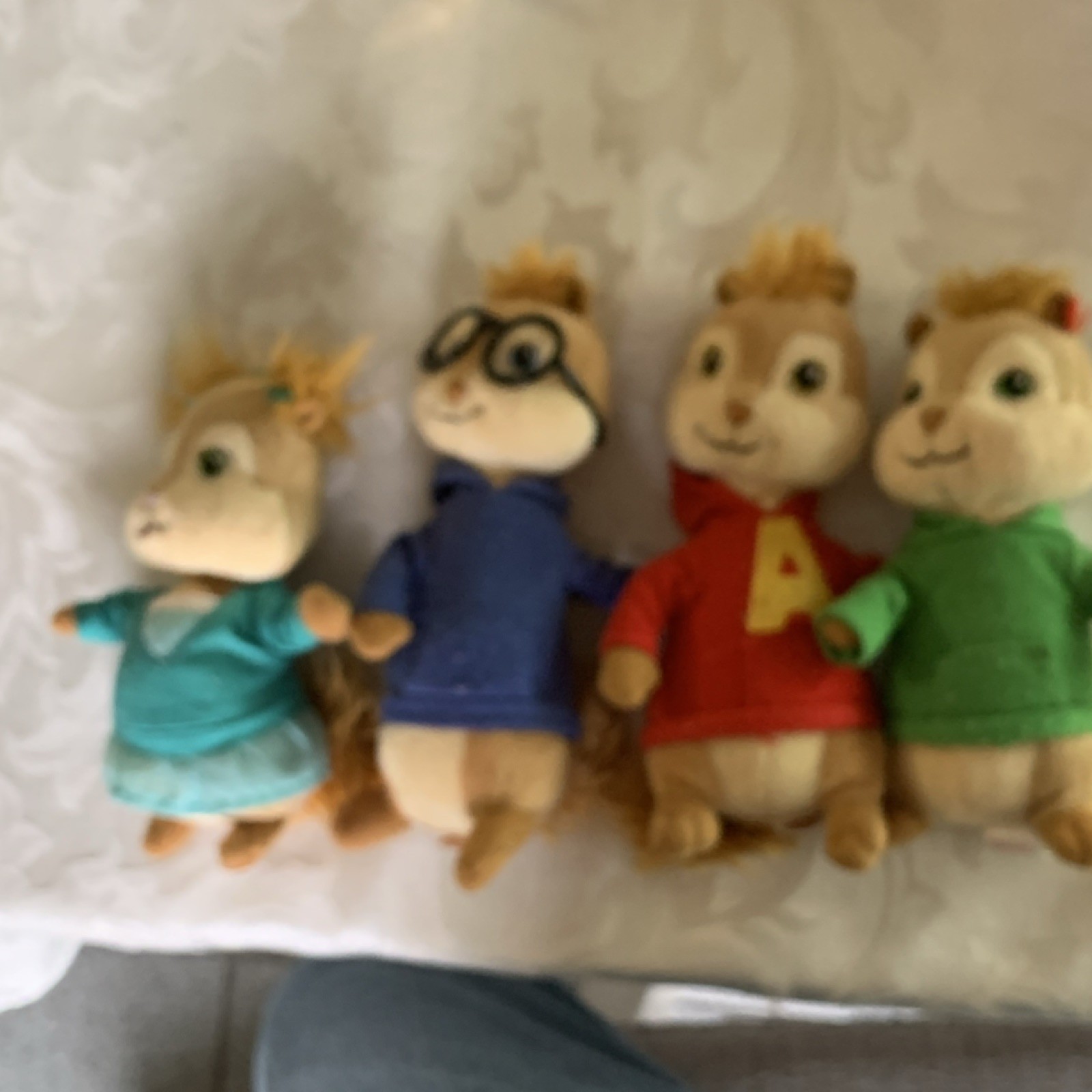 Ty Alvin and the Chipmunks Beanbag Plush Set 2012 Alvin Simon Theodore Brittany