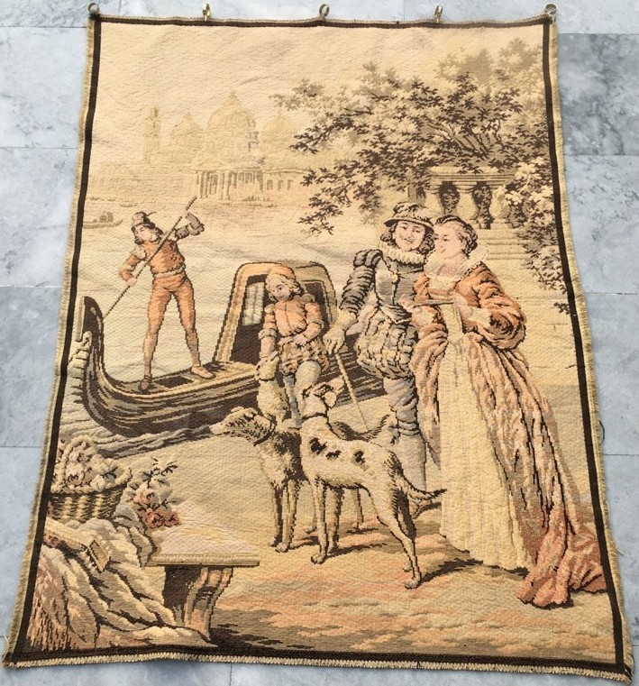 Vintage French Tapestry Medieval Pictorial Wall Decor Tapestry 3x4 ft Free Ship
