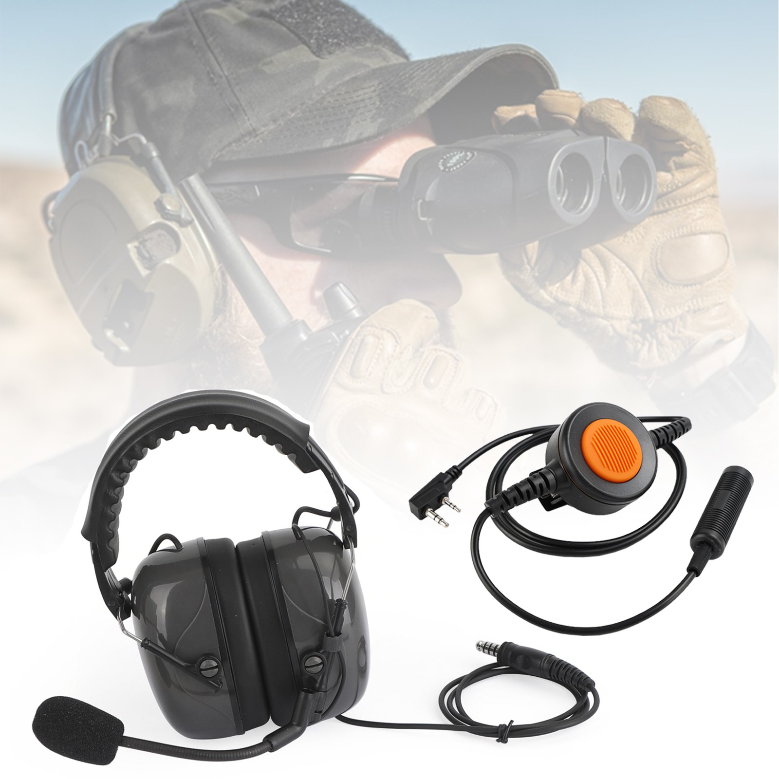 C5 Adjustable Noise Cancelling Headset 6-Pin U94 PTT For TH-D7 TH-F6 TH-K2 TH-21