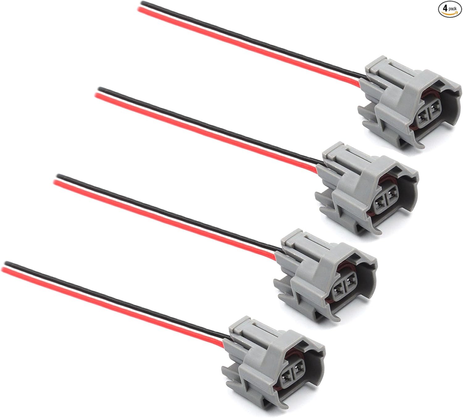 4Pcs Fuel Injector Connector Electrical Pigtail Plug Replacement for Mazda, Mits