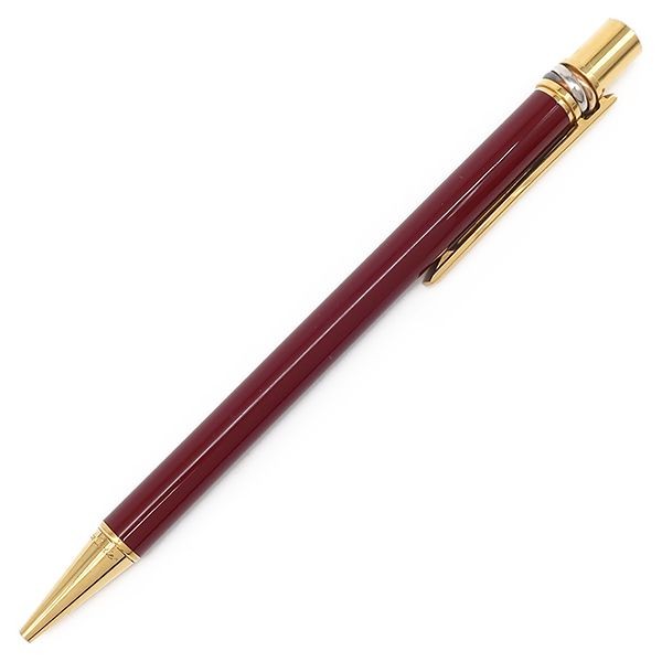 Cartier Ballpoint Pen Trinity Gp Resin Bordeaux X Gold Must De Blue Ink 