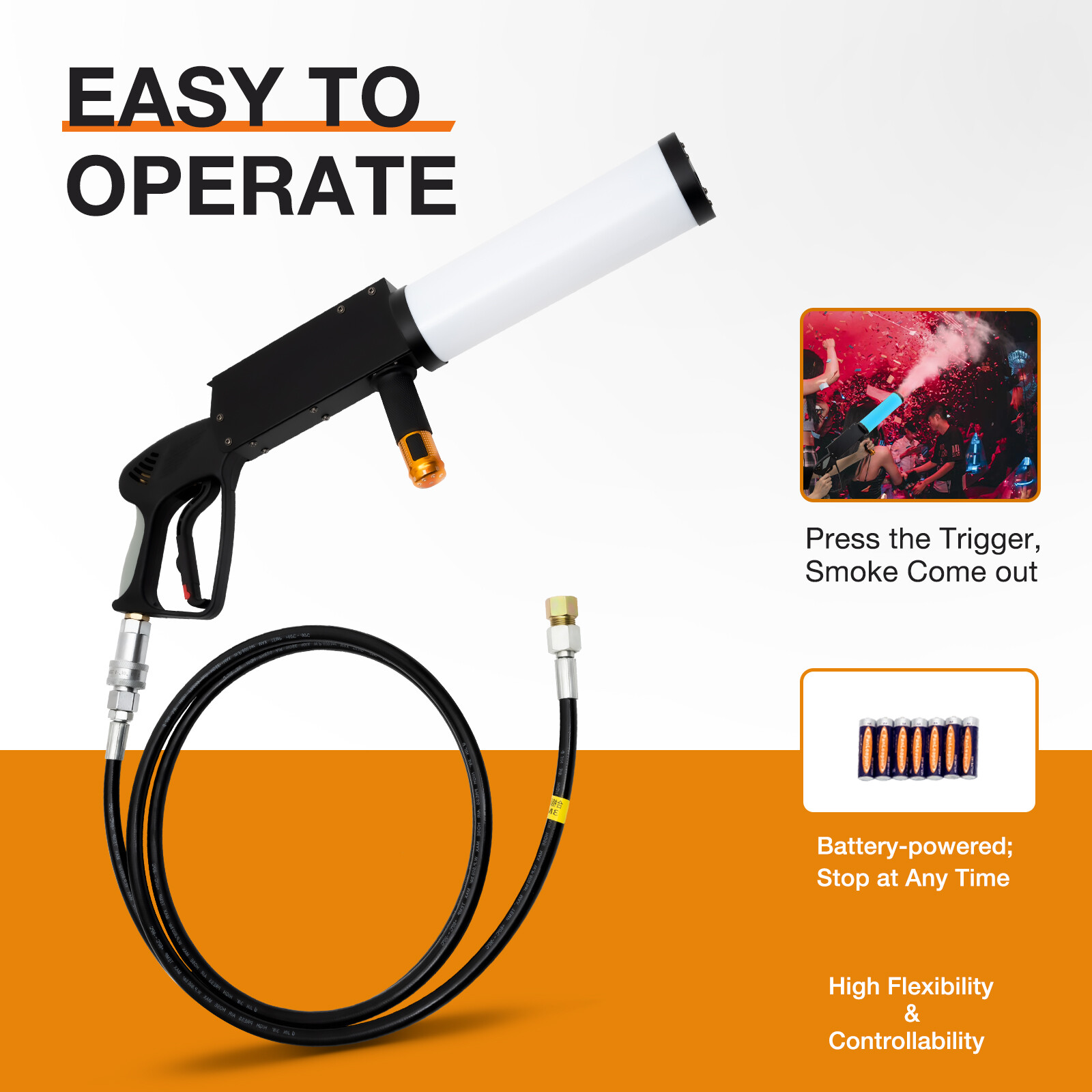 LED CO2 Gun LED Confetti Cannon Machine CO2 Jet Stage Event For Party DJ Club US