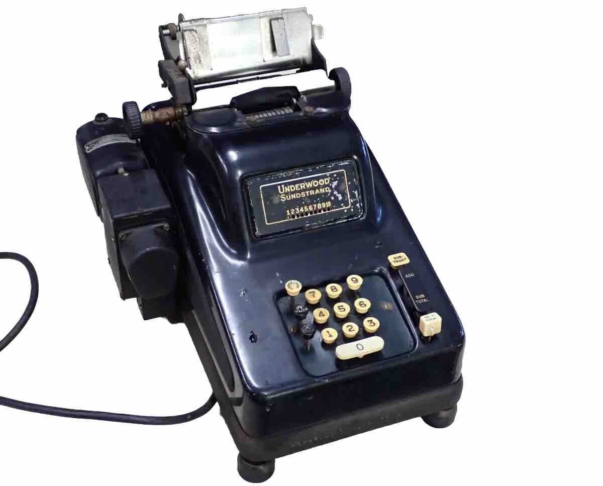 Vintage Underwood Sundstrand Adding Machine 10140P Electric Art Deco Design WOW!