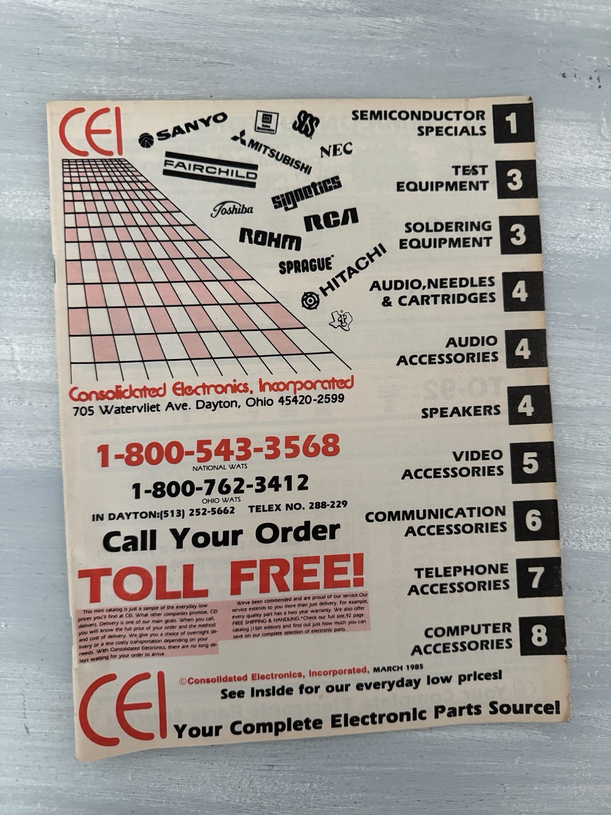 Consolidated Electronics Catalog Magazine March 1985 Radio Electronics