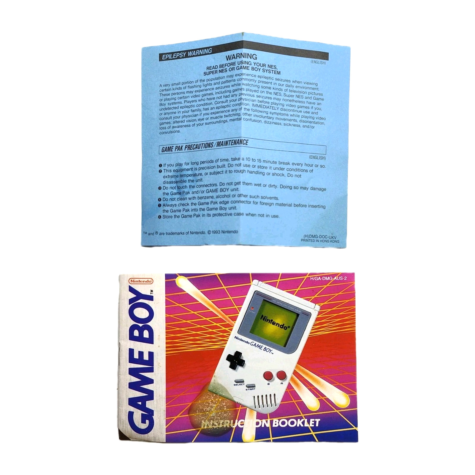 Nintendo Game Boy Manual Instruction Book + Epilepsy Warning DMG AUS-2 RARE