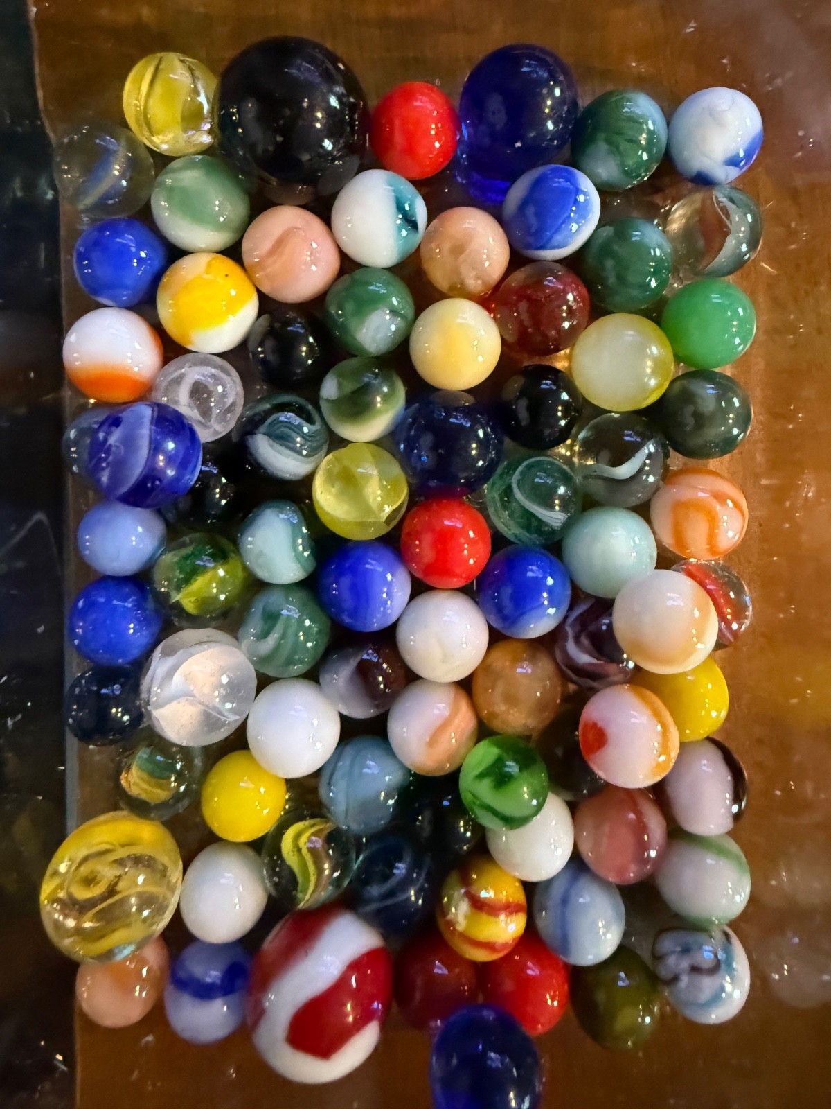 Vintage Marbles (Slags, Swirls, Cats Eyes, Bennies, Etc).Each lot varies Lot#118