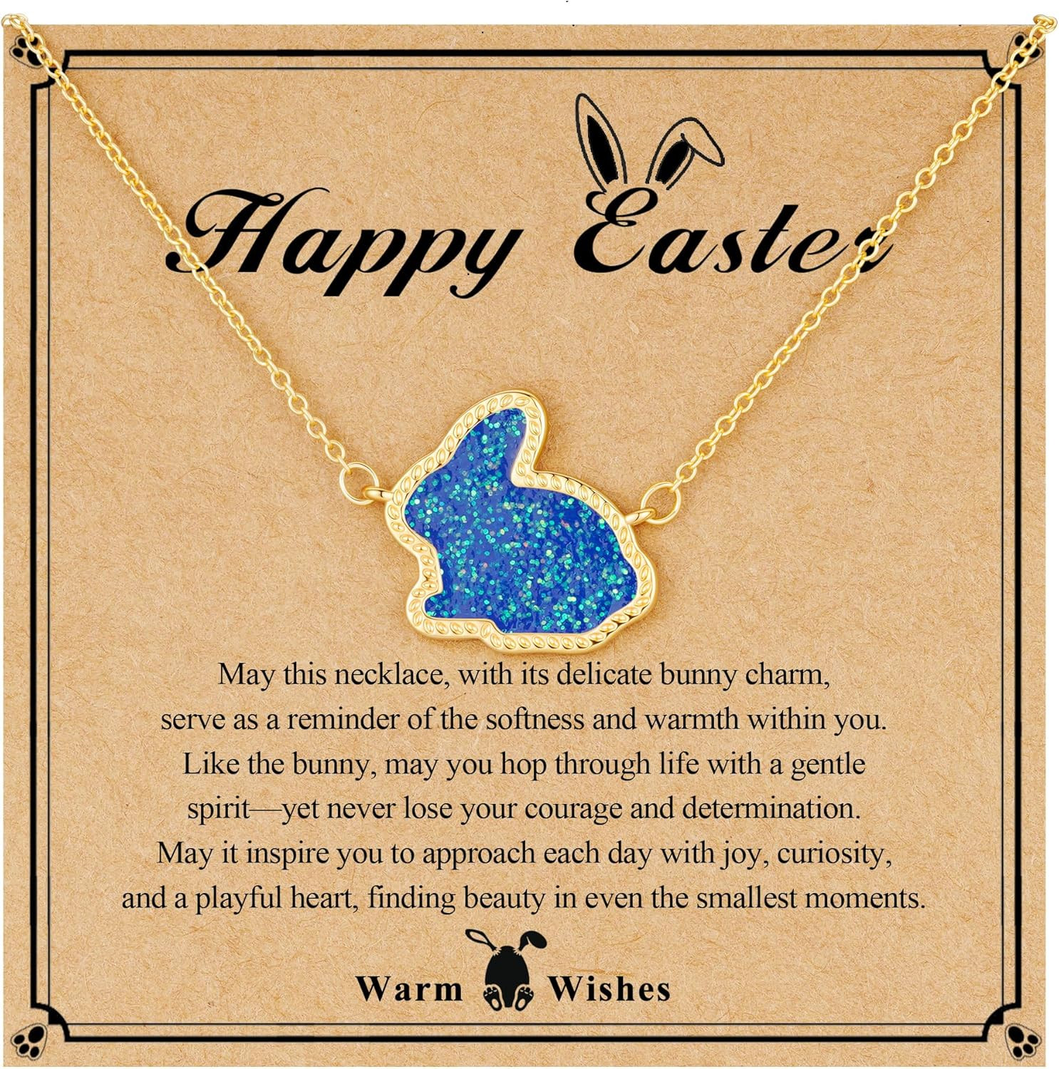 Easter Basket Stuffers for Girls Teens Bunny Rabbit Charm Pendant Necklace for W