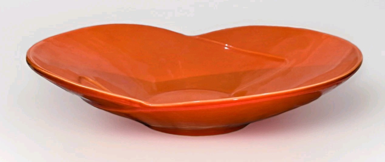 2004  Royal Haeger Orange Simple Modern Centerpiece Console  Bowl Large 