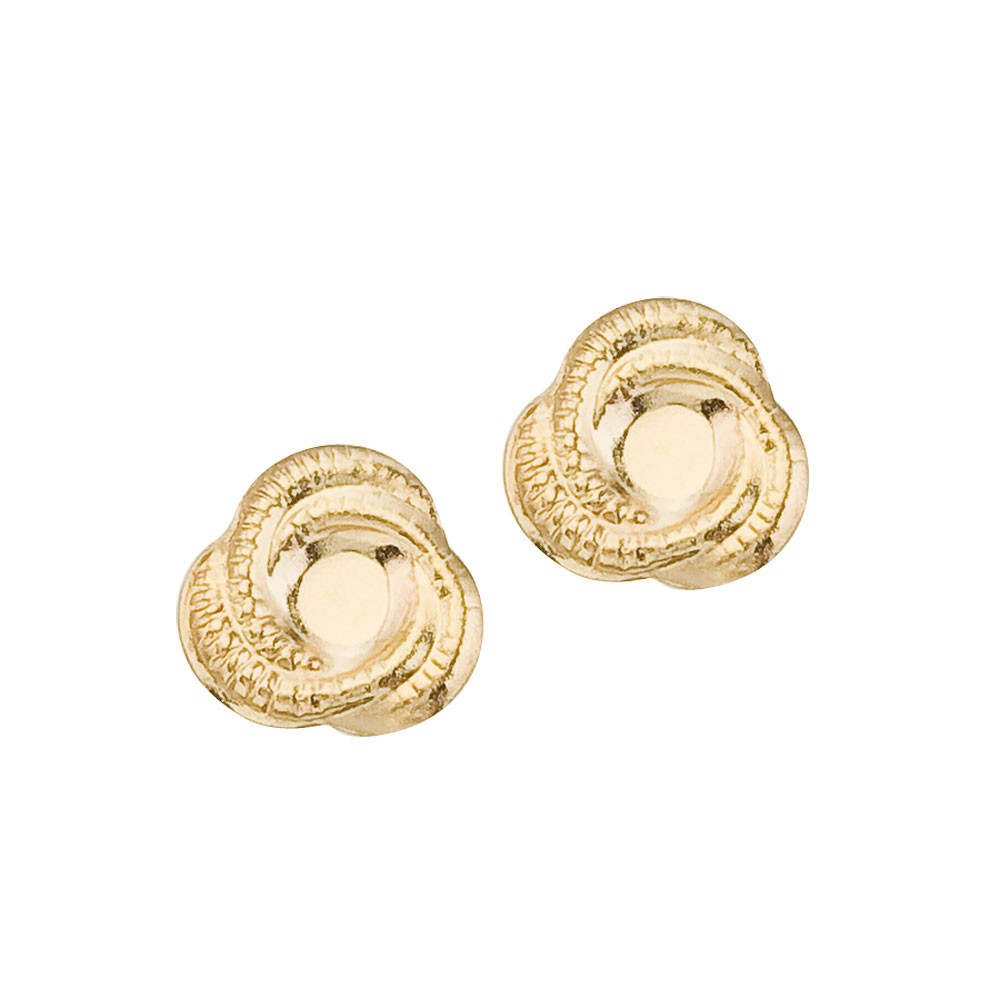 14K Yellow Gold Baby Knot Screwback Earrings