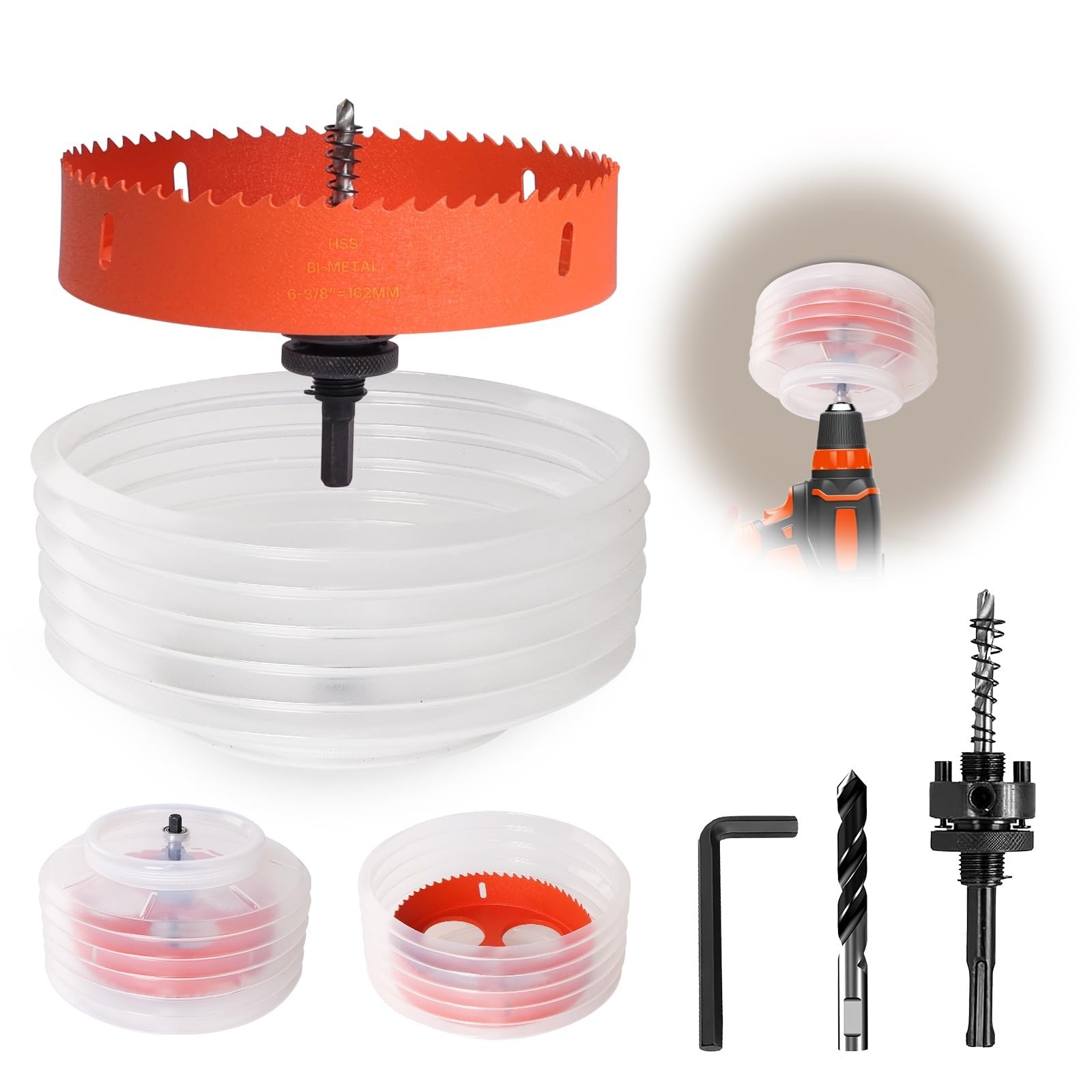 6 3/8 Inch Hole Saw for Recessed Lights Can Lights, Hole Cutter with Dust Bow...