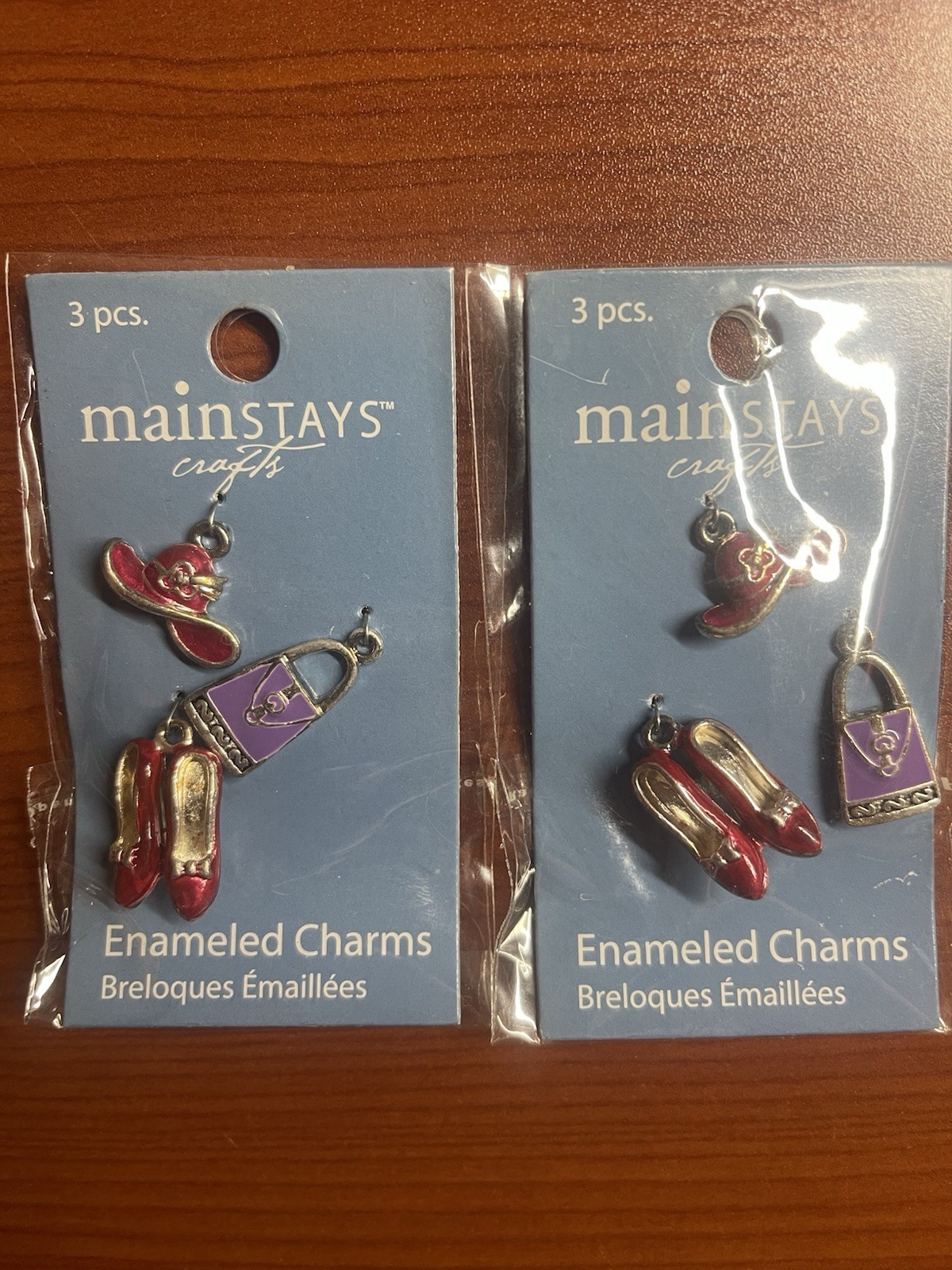 Red Hat Society Collection Of 6 Charms Hat, Shoes, And Purse Brand New